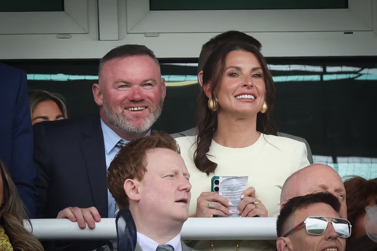 Coleen Rooney celebrating with hubby Wayne 0 PROD Grand National Day at Aintree